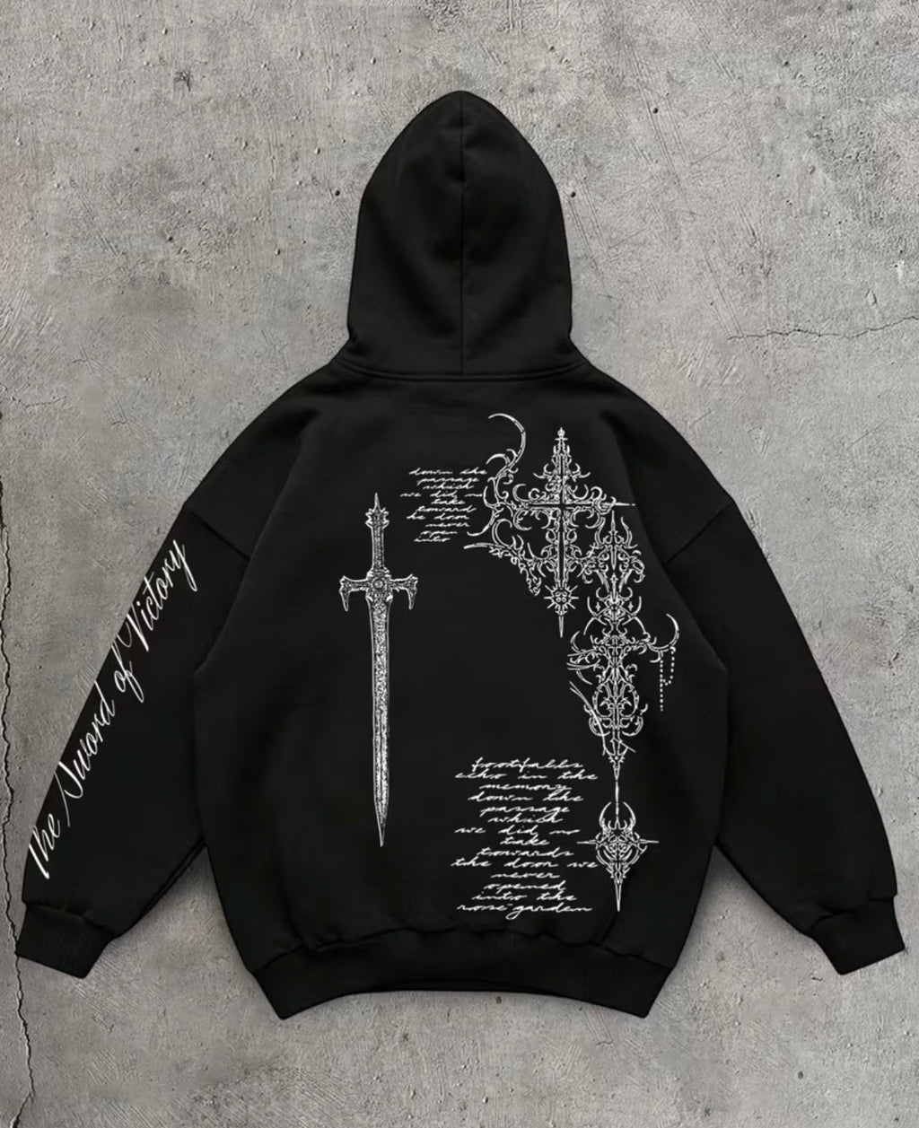 Winter Gothic style hoodie Sword Print