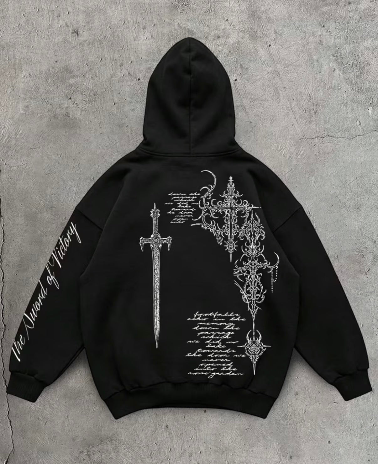 Winter Gothic style hoodie Sword Print