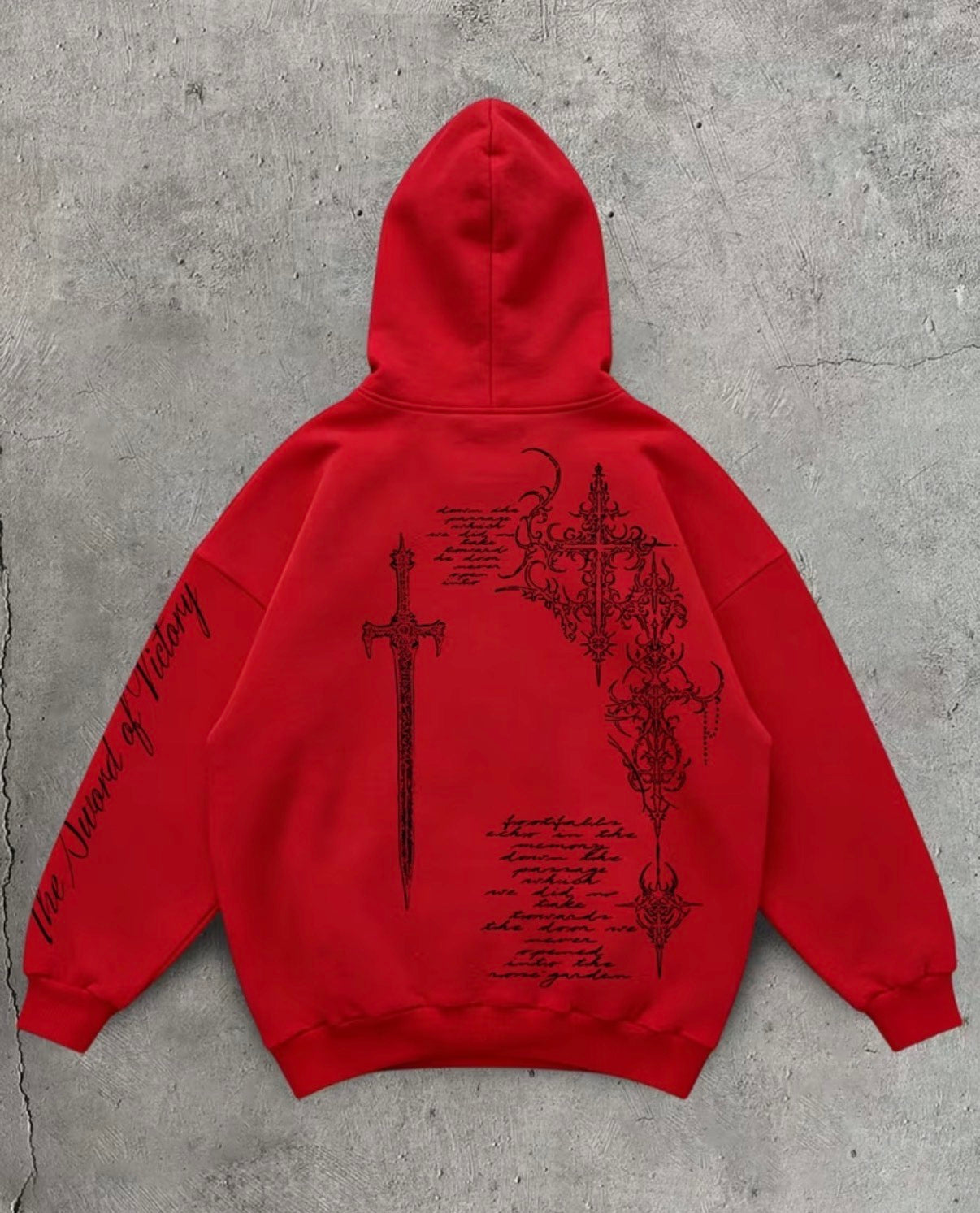 Winter Gothic style hoodie Sword Print