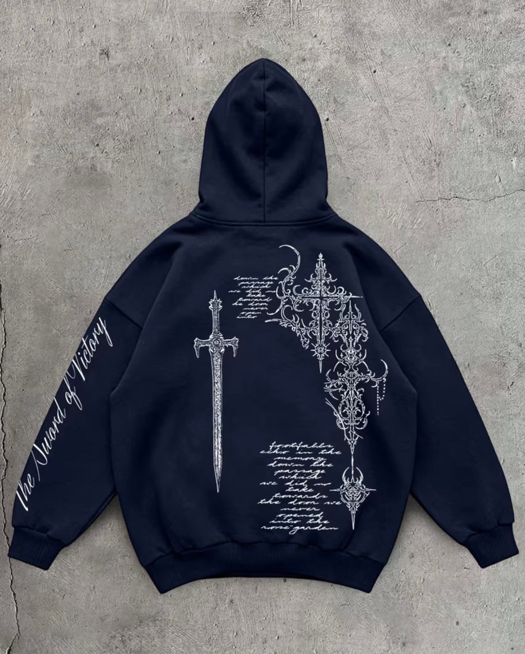 Winter Gothic style hoodie Sword Print