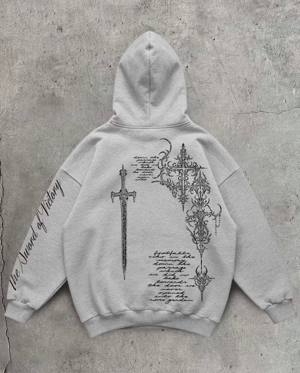 Winter Gothic style hoodie Sword Print