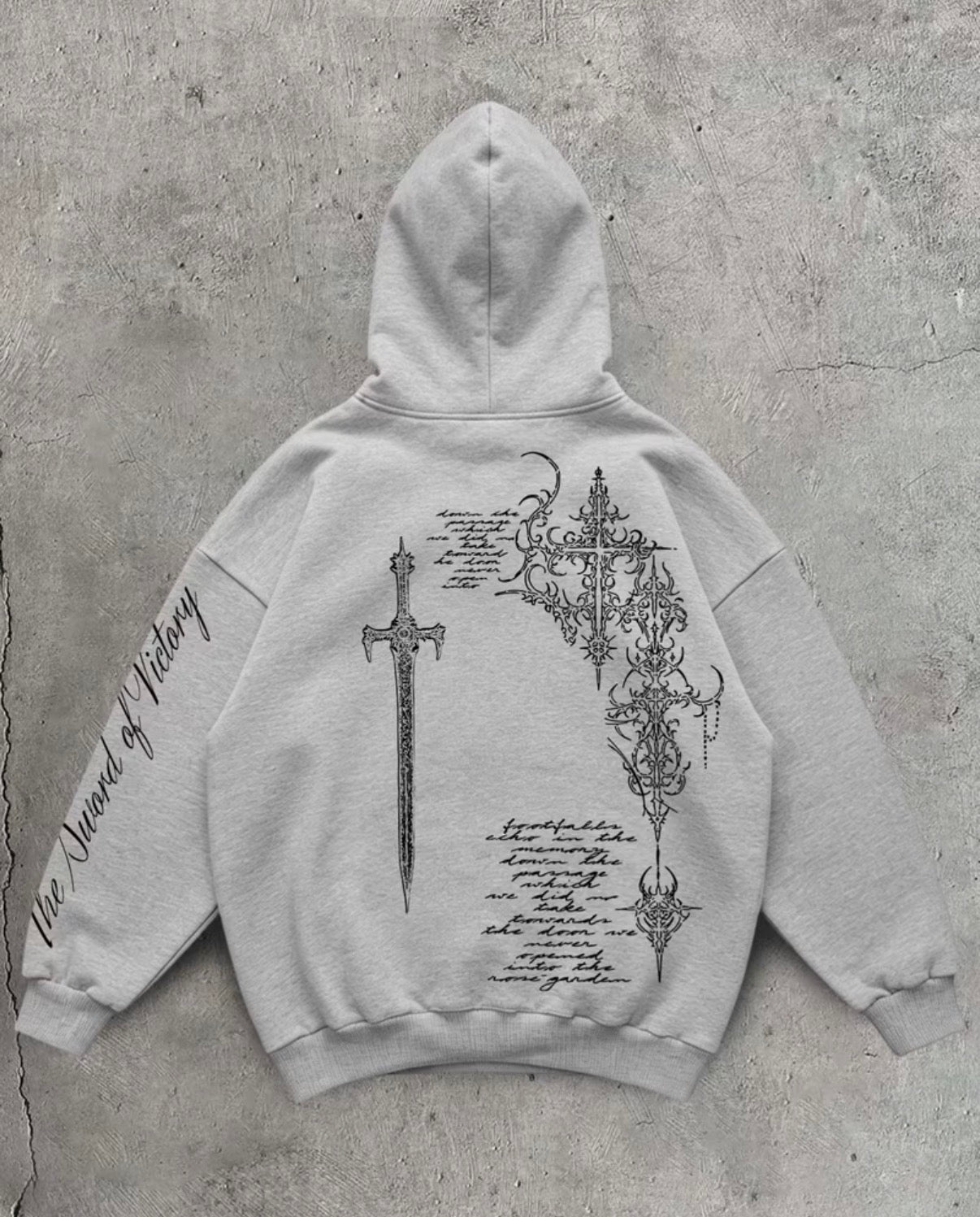 Winter Gothic style hoodie Sword Print