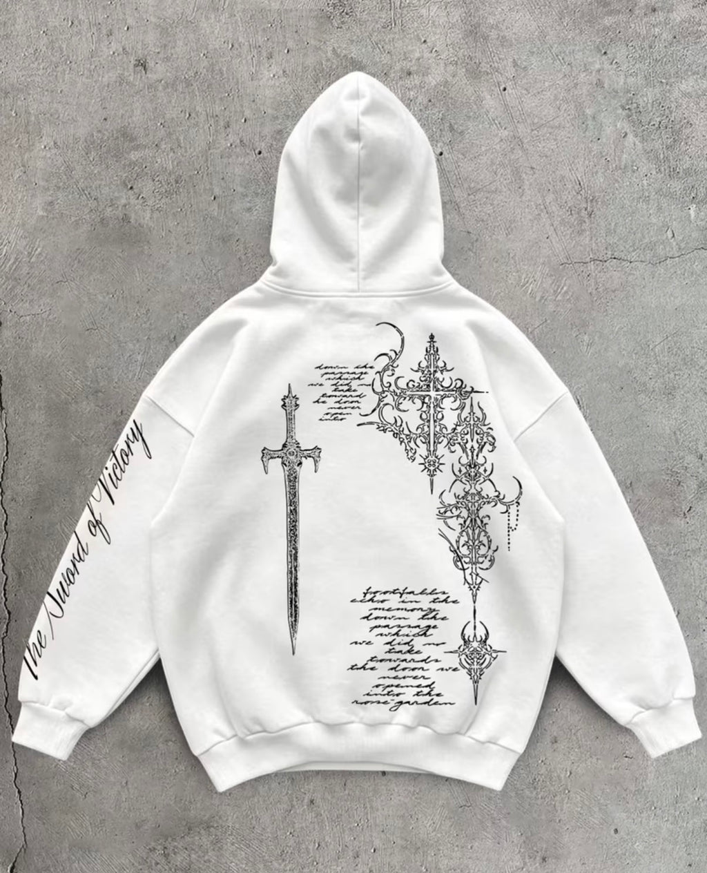 Winter Gothic style hoodie Sword Print