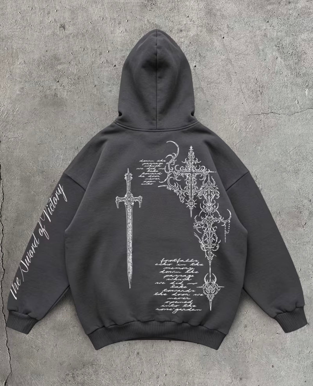 Winter Gothic style hoodie Sword Print