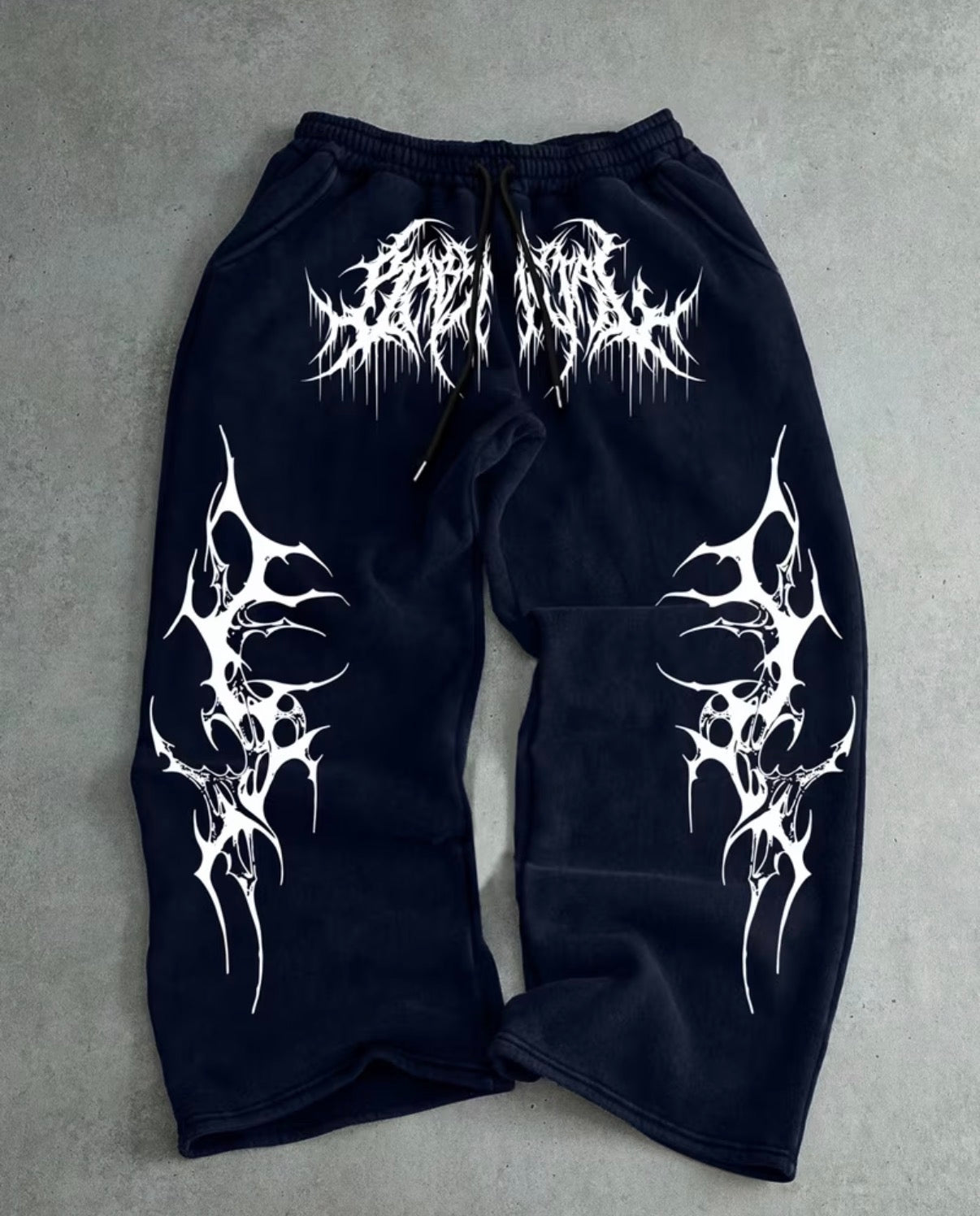 Y2k gothic print Trackpants Mixed colors